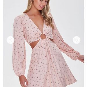 Forever 21 Floral Cut Out Dress
